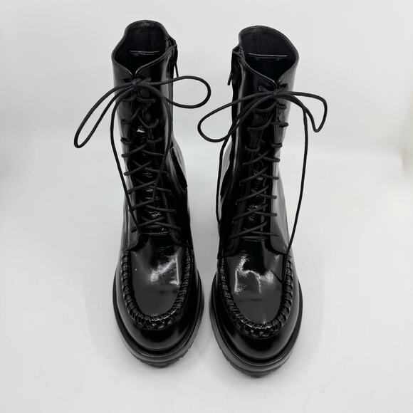 NWT REIKE NEN 'Cording Platform' Black Patent Leather Chunky Boots - Picture 3 of 10